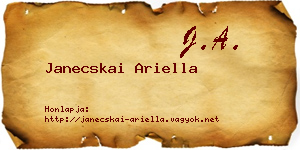 Janecskai Ariella névjegykártya